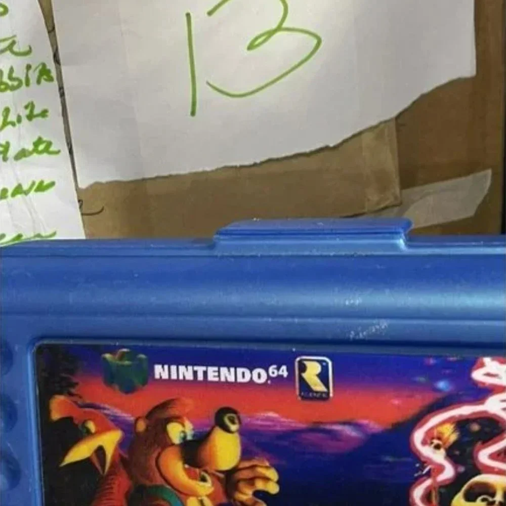 1998 Banjo-Kazooie 64 NINTENDO PENCIL CASE NEWELL RARE 3D HOLOGRAM RAREWARE Blue